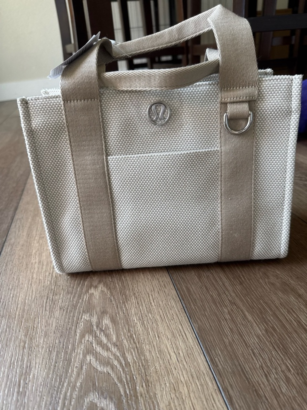 NWT Lululemon Small Two Tone Canvas Tote in Beige